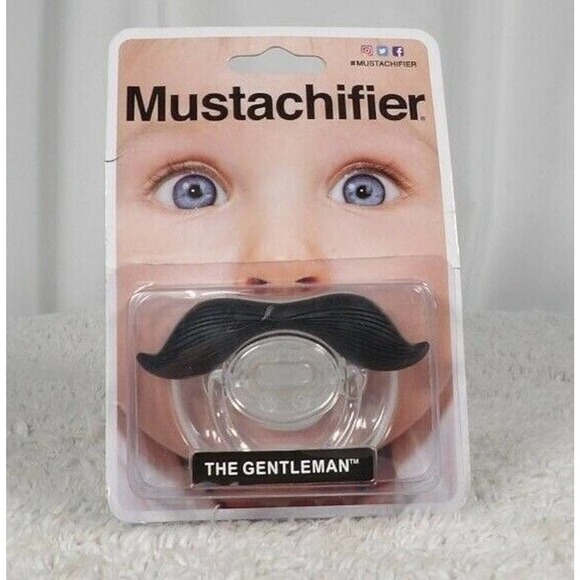 Mustachifier The Gentleman Little Baby Shaver Mustache Pacifier - Picture 1 of 2
